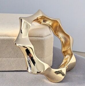 Gold Sculptural Bangle Bracelet